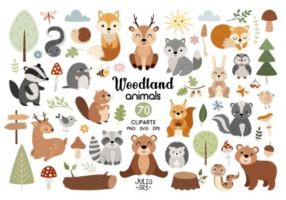 Download Woodland Animals Clipart, Forest SVG PNG - Premium Resources