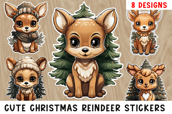 Download Reindeer Cute Sticker Bundle - Cute sticker bundle Collection