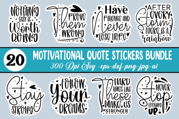 Download Motivational Quote Stickers Bundle - Quote sticker Collection