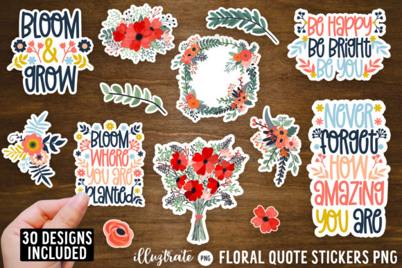 Download Floral Quote Stickers PNG | Flowers PNG - Quote sticker Collection