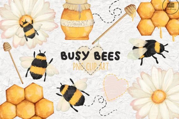 Download Busy Bees - PNG CLip Art Set - Clip art Collection