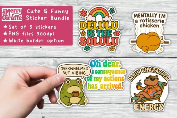 Download Set of 5 Cute Sticker Bundle - Cute sticker bundle Collection