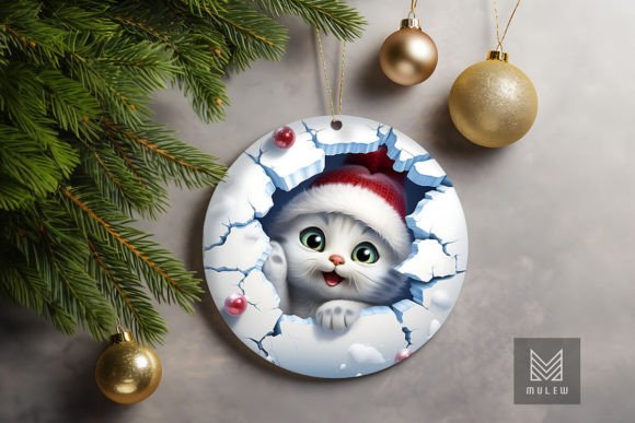 Download Cute 3D Cat Christmas Ornament Clipart - Christmas ornament clipart Collection